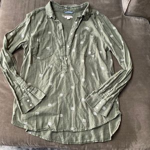 🤍Elephant 3/4 Button Down